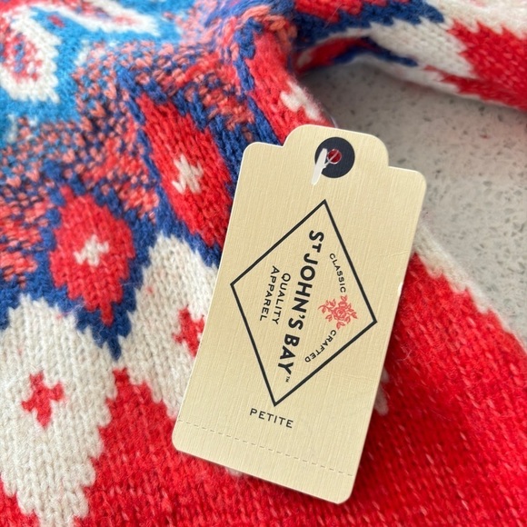 St.John's Bay X-Large Petite Fair Isle Nordic Knit Crewneck Sweater Cottagecore - Picture 11 of 14